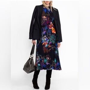 EUC Johnny Was the Janie Mockneck Long Sleeve Turtleneck Maxi Dress